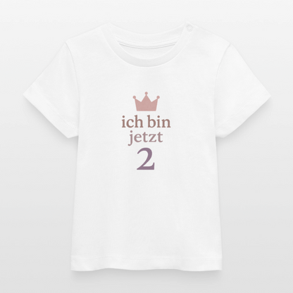 Bio Baby T-Shirt "ich bin jetzt zwei" - Weiß