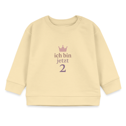Bio Baby Pullover "ich bin jetzt zwei" - Creme