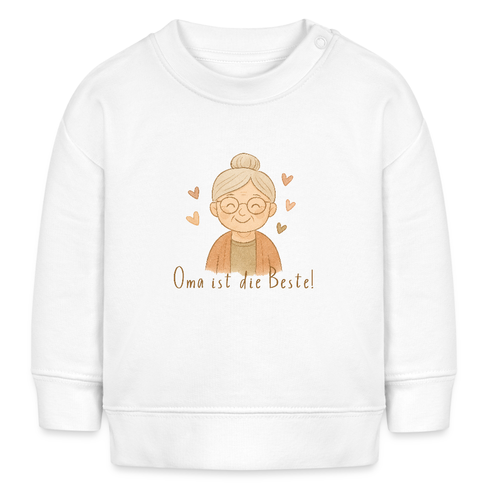 Bio Baby Pullover "Oma ist die Beste" - Weiß