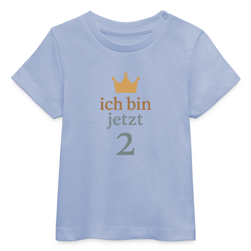 Bio Baby T-Shirt "ich bin jetzt zwei" - Sky