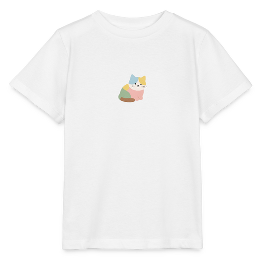 Bio Kinder T-Shirt "Katze" - Weiß