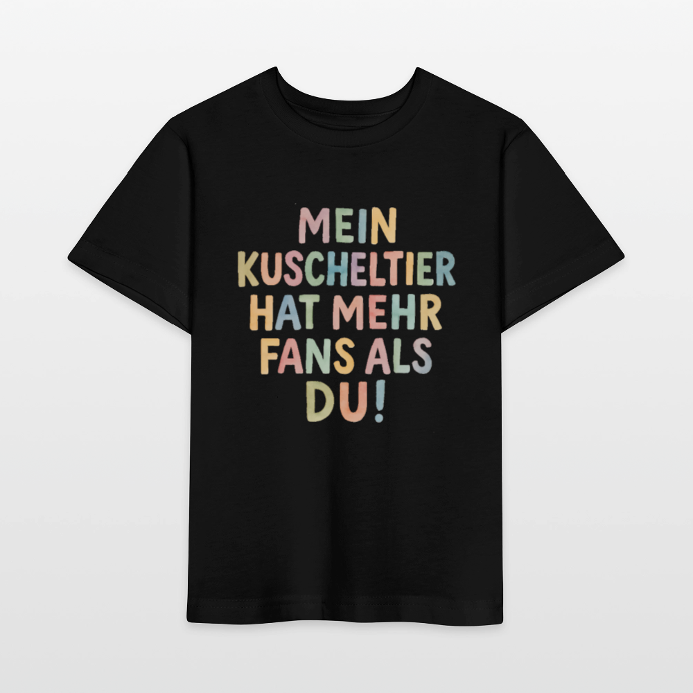 Bio Kinder T-Shirt "Mein Kuscheltier" - Schwarz