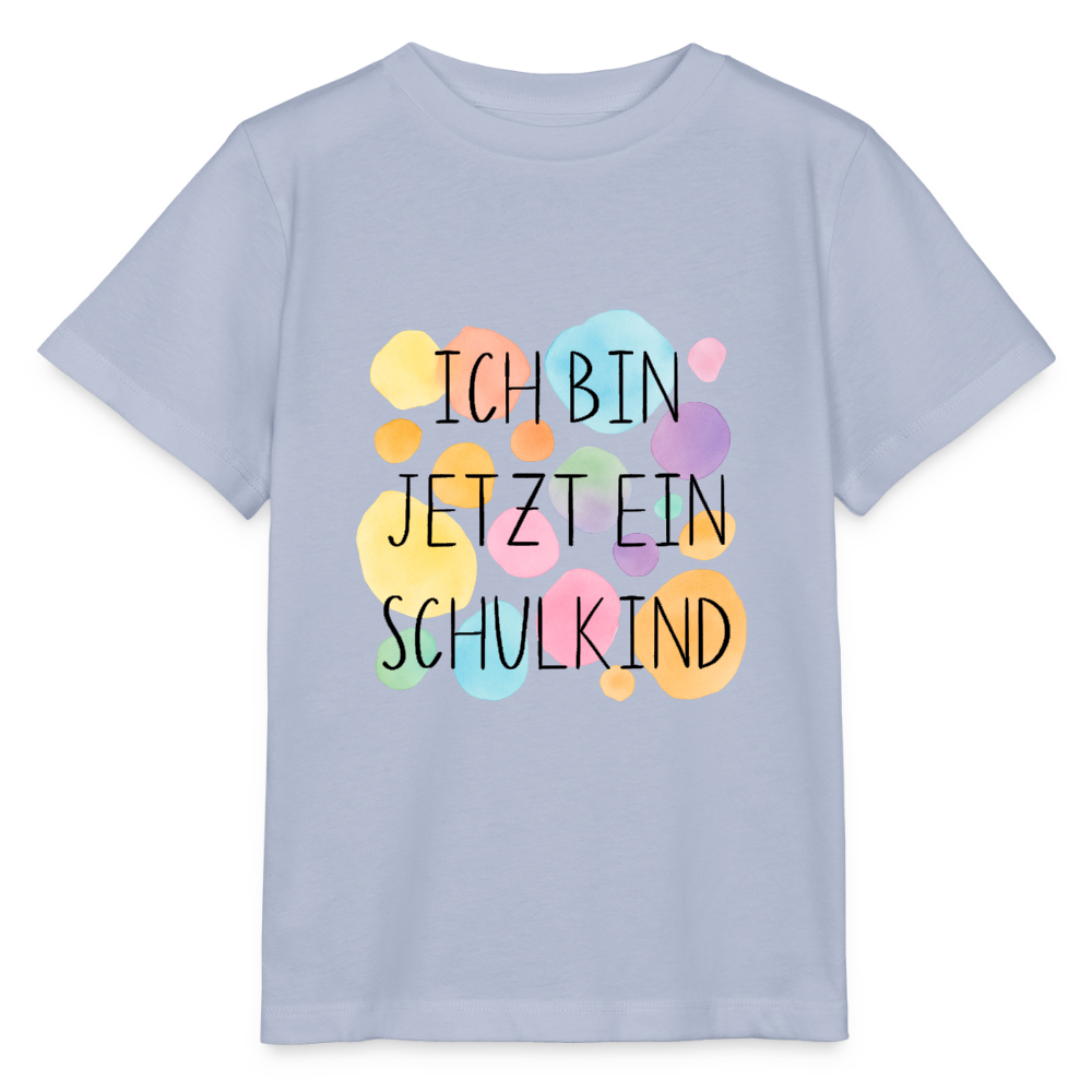 Bio Kinder T-Shirt "Ich bin jetzt ein Schulkind" - Lavendel-Violett