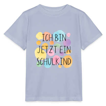 Bio Kinder T-Shirt "Ich bin jetzt ein Schulkind" - Lavendel-Violett