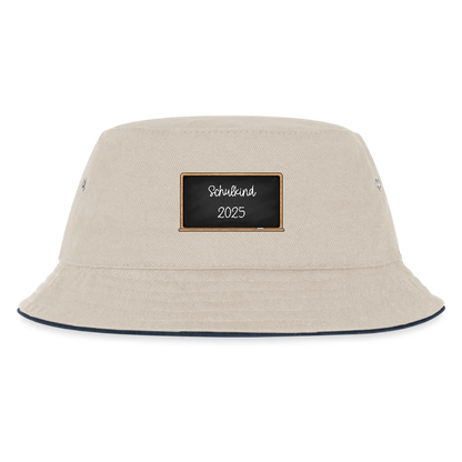 Kinder Anglerhut "Schulkind 2025 Tafel" - Natur/Navy