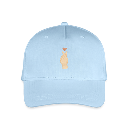 Bio Kinder Kappe "Herz" - Hellblau