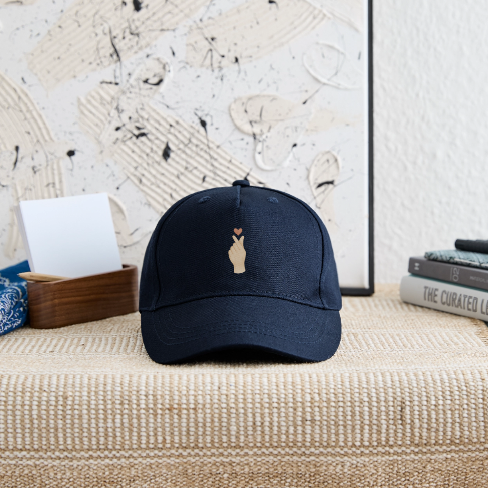 Bio Kinder Kappe "Herz" - Navy