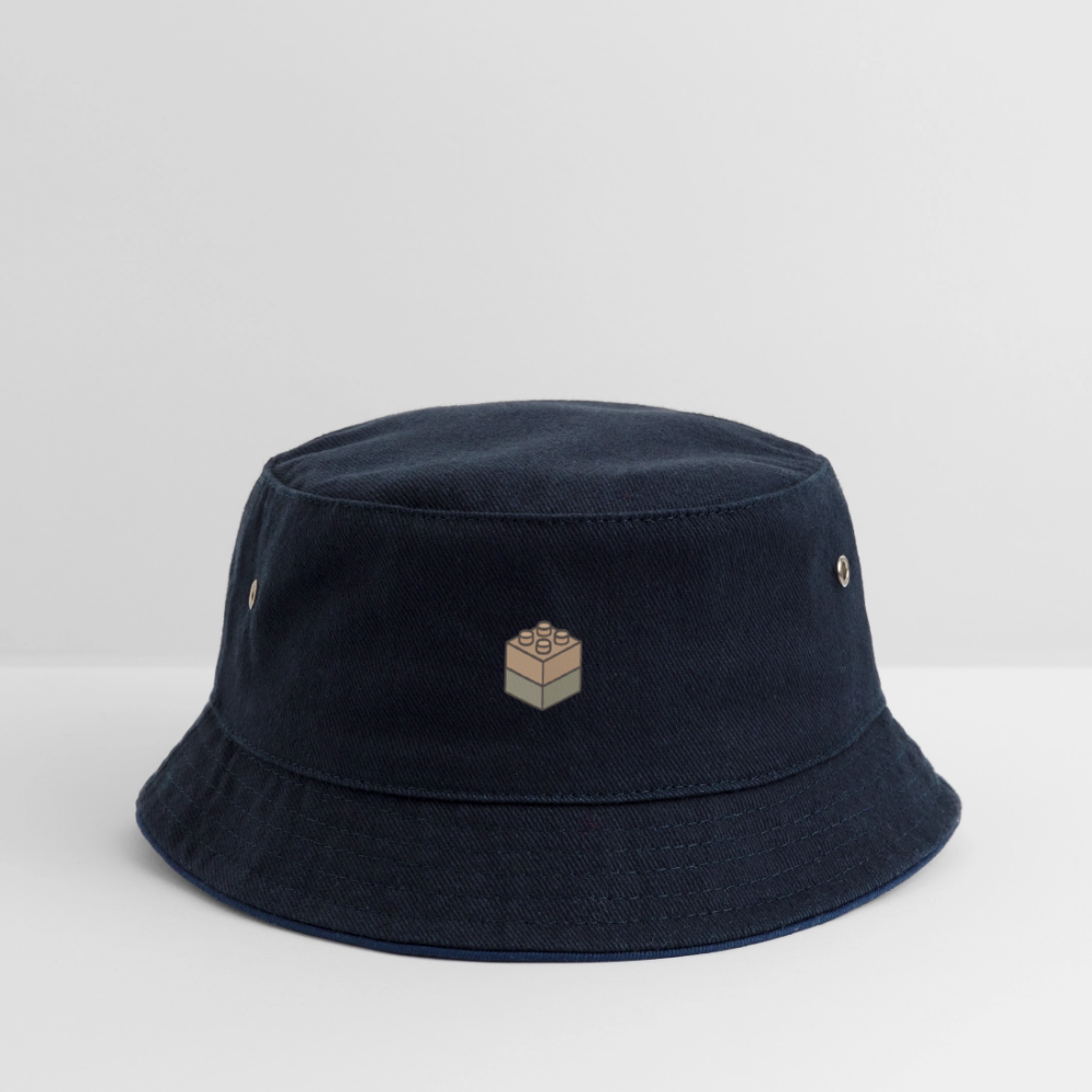 Kinder Anglerhut "Bausteine" - navy/navy