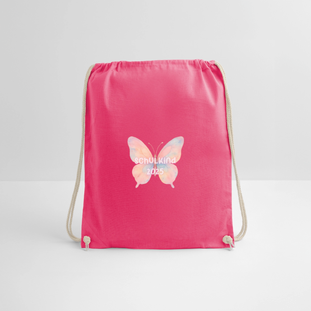 Turnbeutel "Schulkind 2025 Schmetterling" - Fuchsia
