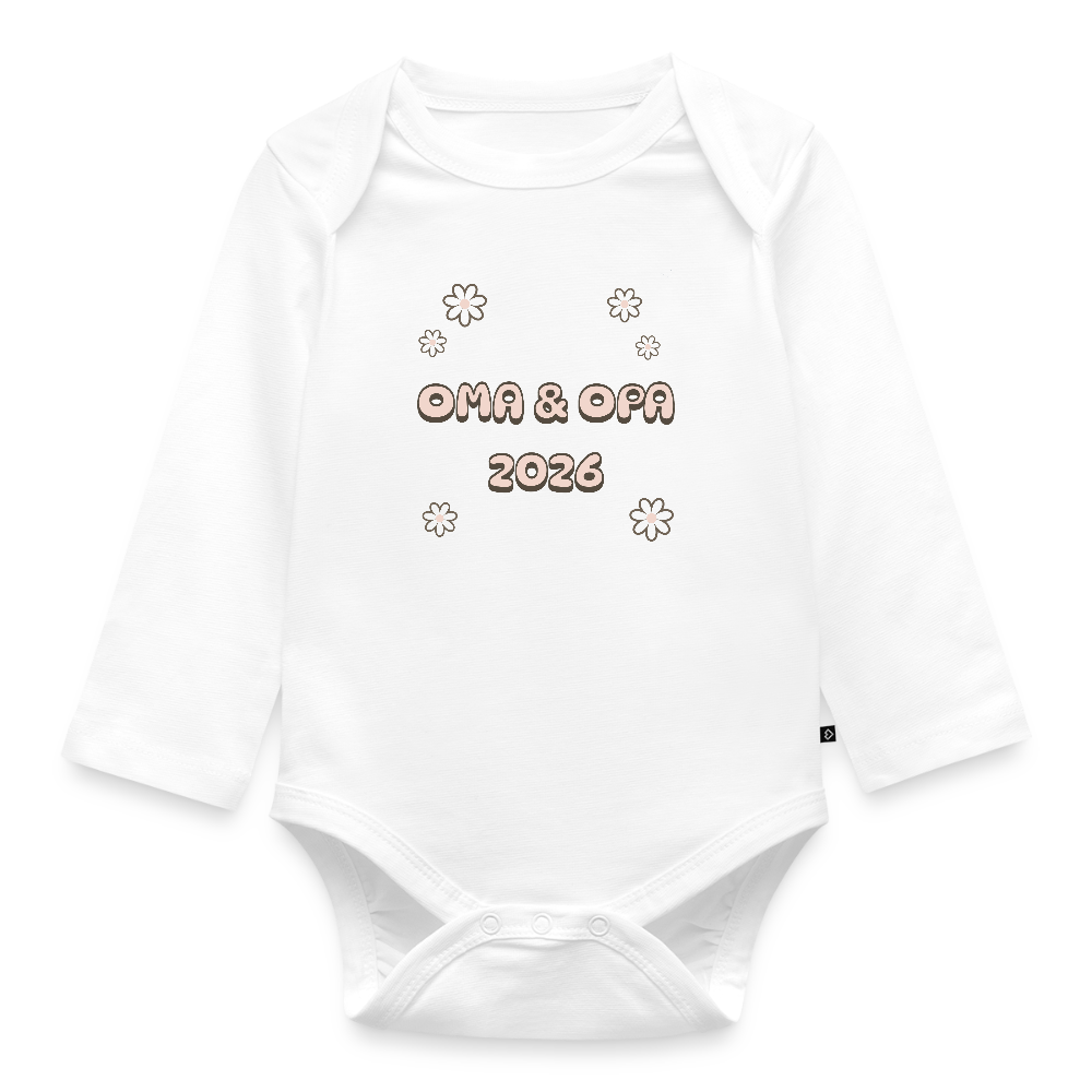 Bio Baby Langarm-Body "Oma & Opa 2026" - Weiß
