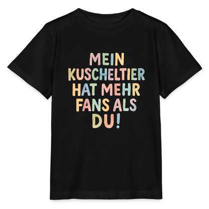 Bio Kinder T-Shirt "Mein Kuscheltier" - Schwarz