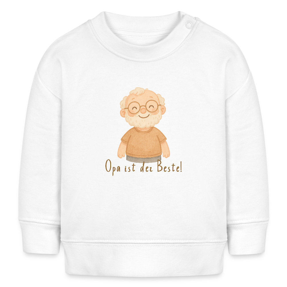 Bio Baby Pullover "Opa ist der Beste" - Weiß