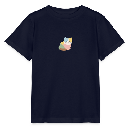Bio Kinder T-Shirt "Katze" - Navy