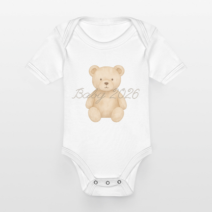 Bio Baby Kurzarm-Body "Baby 2026" - Weiß