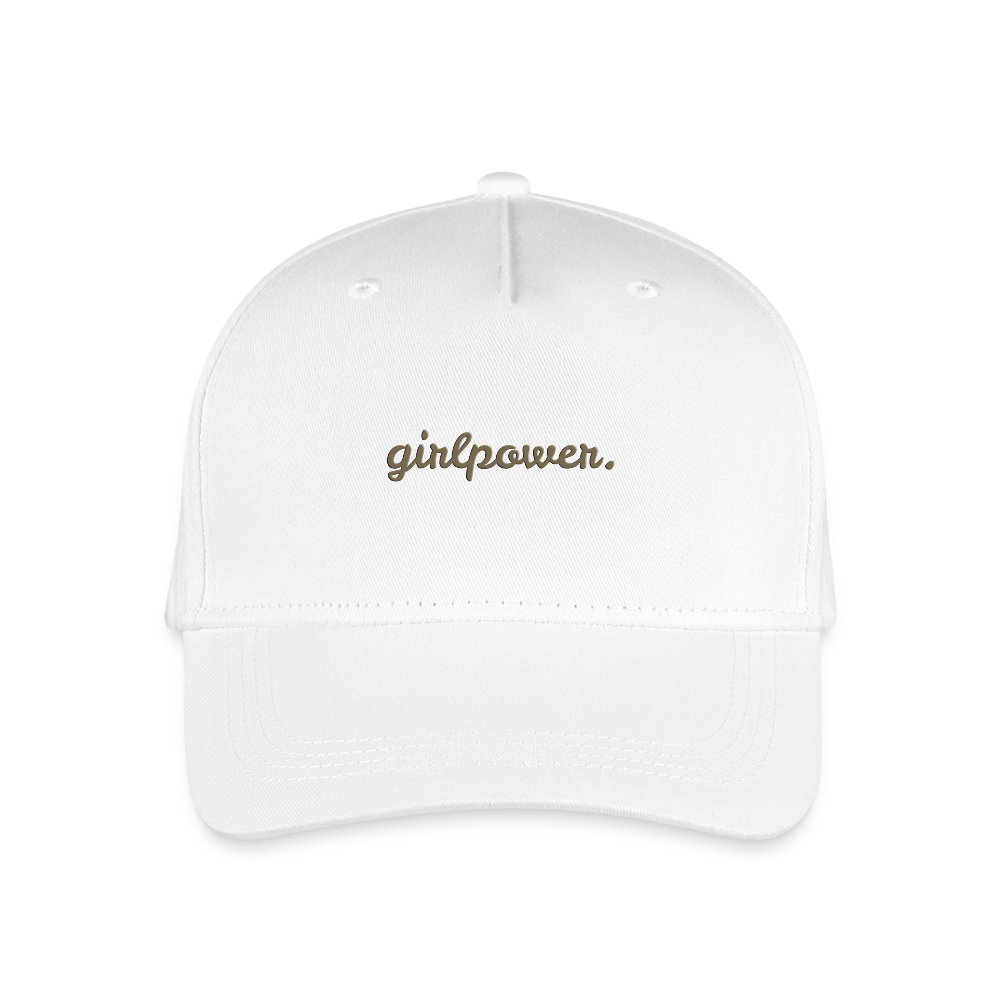 Bio Kinder Kappe "girlpower." - Weiß
