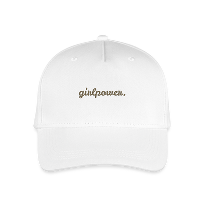 Bio Kinder Kappe "girlpower." - Weiß