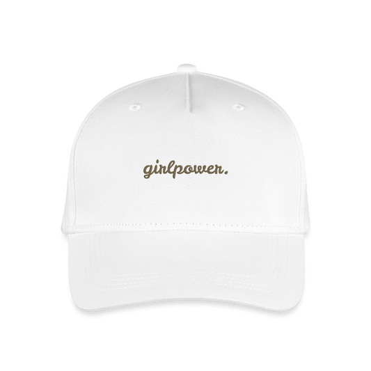Bio Kinder Kappe "girlpower." - Weiß
