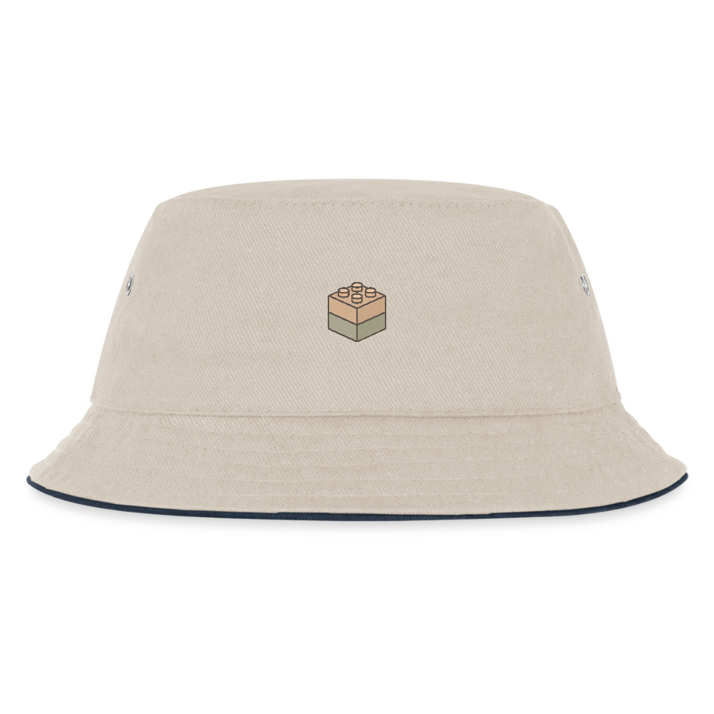 Kinder Anglerhut "Bausteine" - Natur/Navy