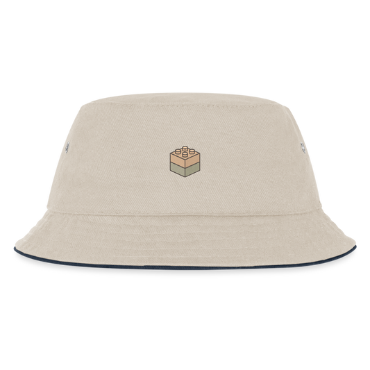 Kinder Anglerhut "Bausteine" - Natur/Navy