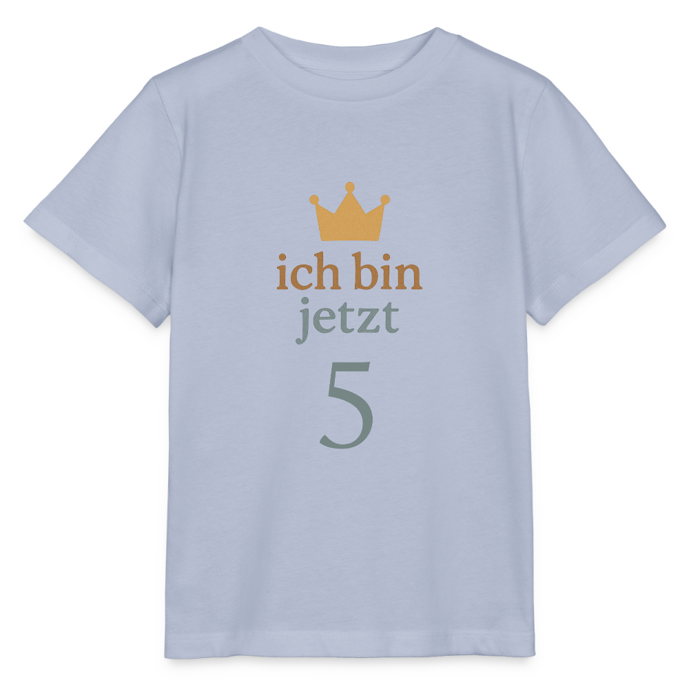 Bio Kinder T-Shirt "ich bin jetzt fünf" - Lavendel-Violett