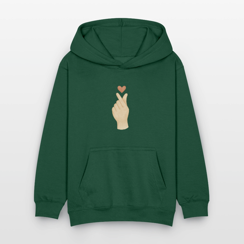 Kinder Kapuzenpullover "Herz" - Flaschengrün