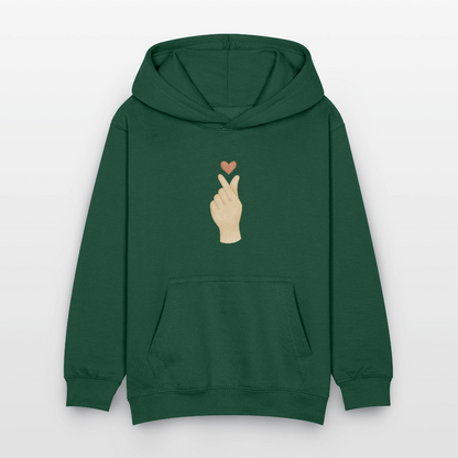 Kinder Kapuzenpullover "Herz" - Flaschengrün