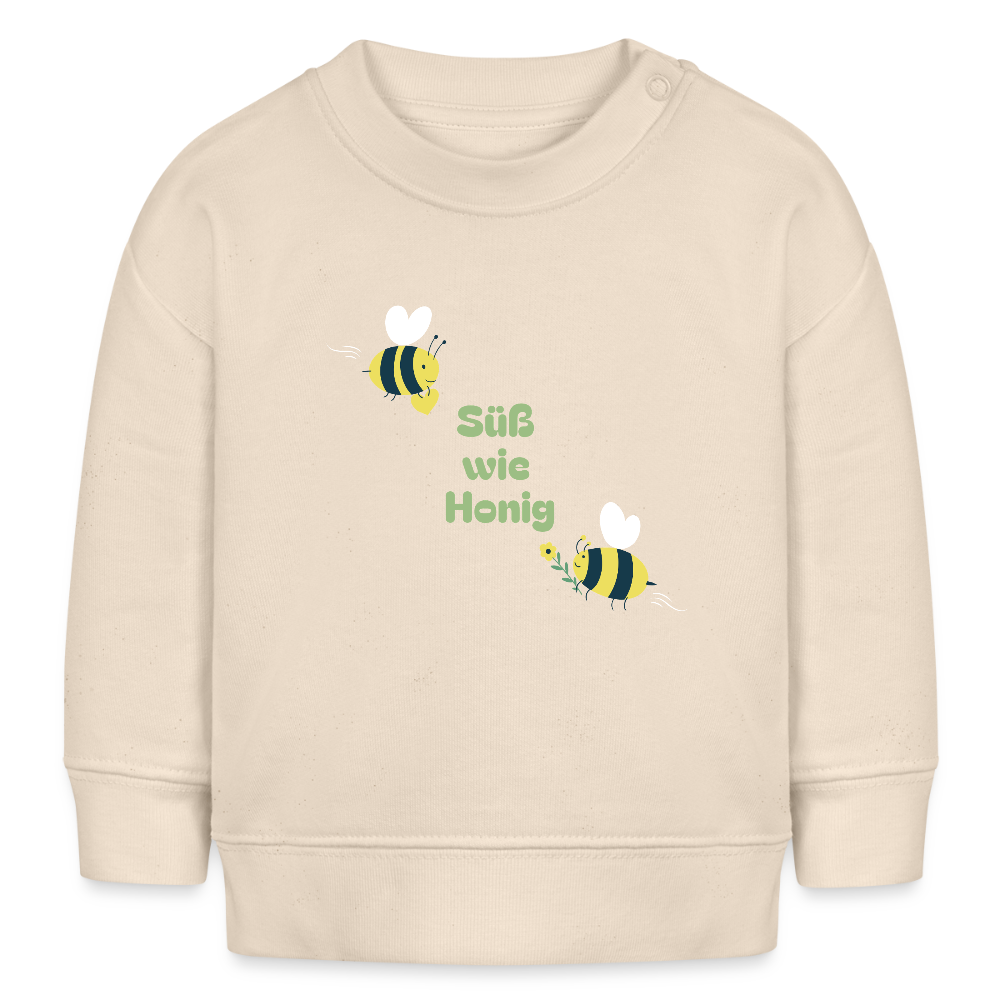 Bio Baby Sweatshirt "Süß wie Honig" - Weißgrau