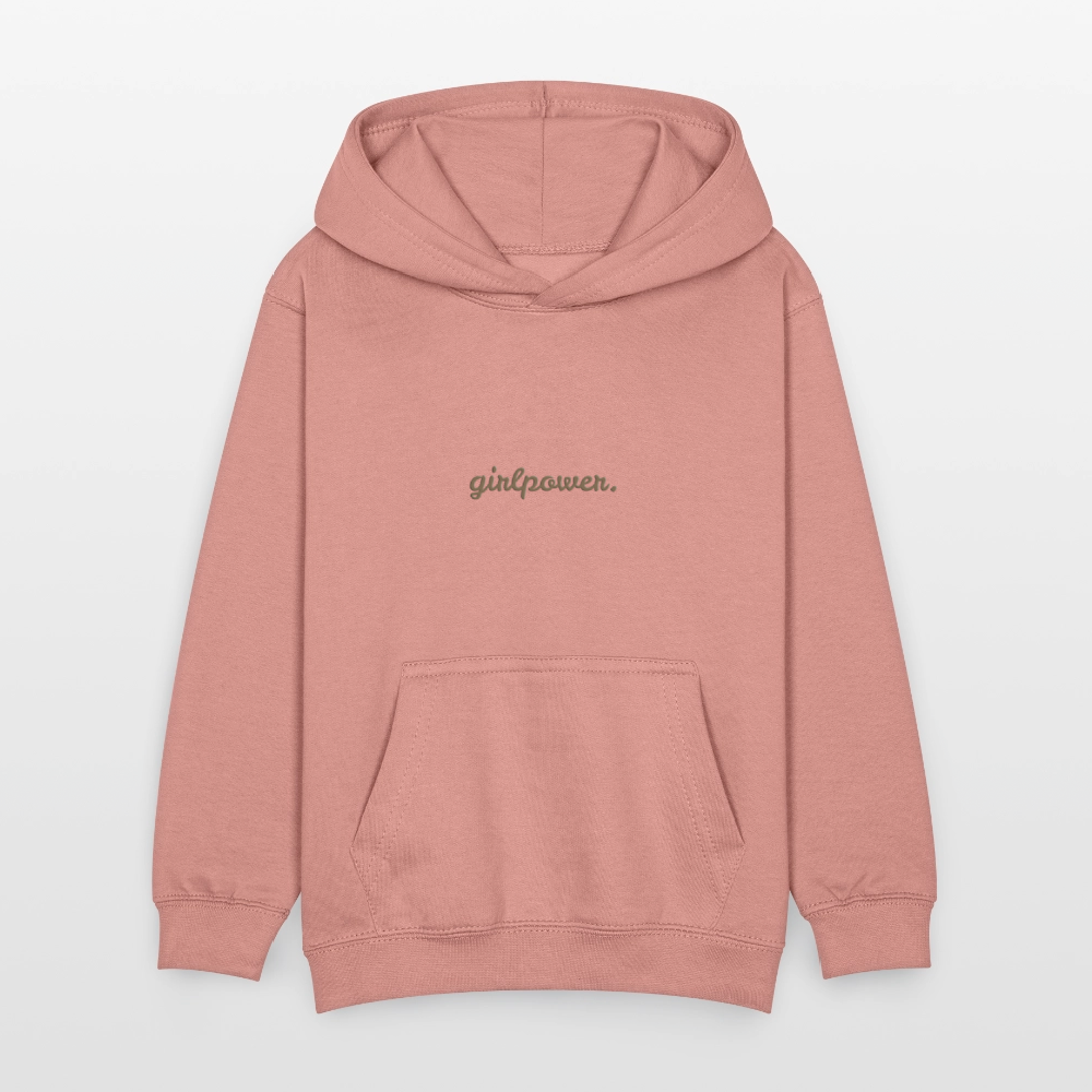 Kinder Kapuzenpullover "girlpower." - Altrosa