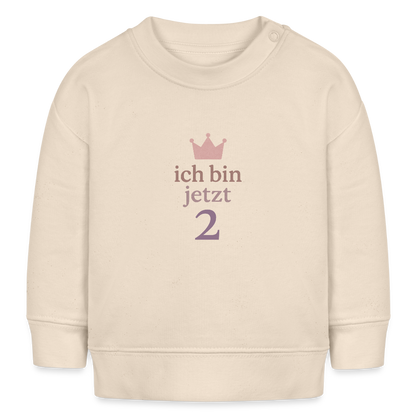 Bio Baby Pullover "ich bin jetzt zwei" - Weißgrau