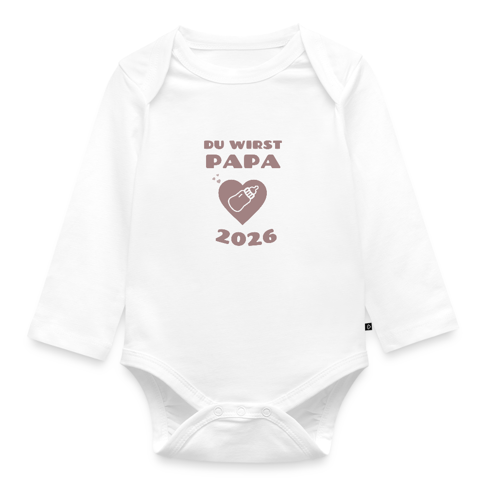 Bio Baby Langarm-Body "du wirst Papa" - Weiß