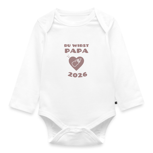 Bio Baby Langarm-Body "du wirst Papa" - Weiß