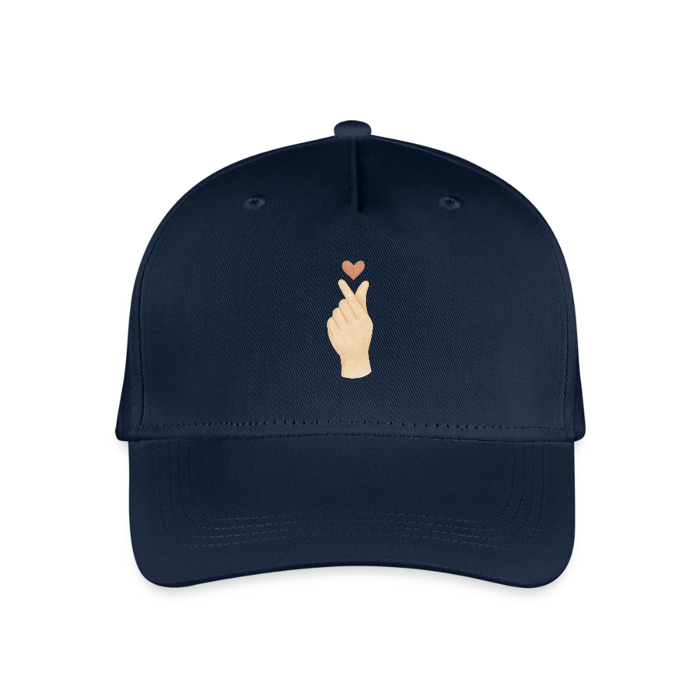 Bio Kinder Kappe "Herz" - Navy