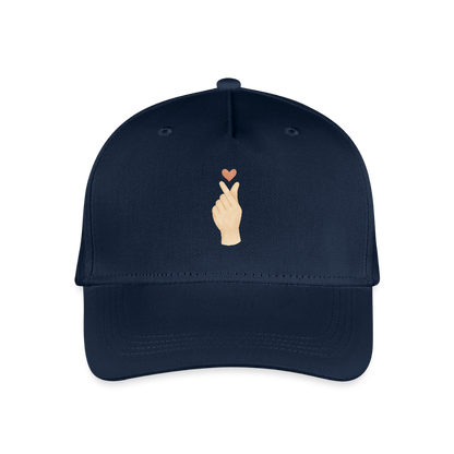Bio Kinder Kappe "Herz" - Navy