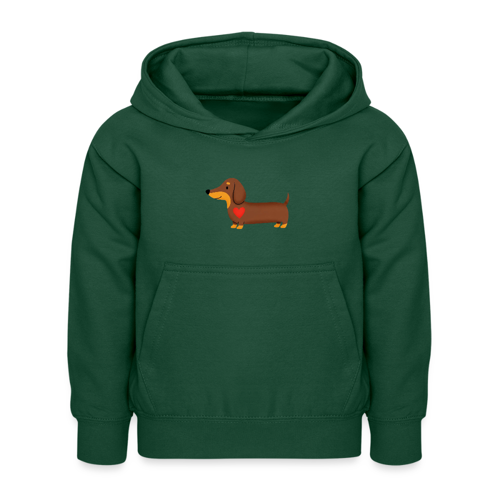 Kinder Kapuzenpullover "Dackel" - Flaschengrün