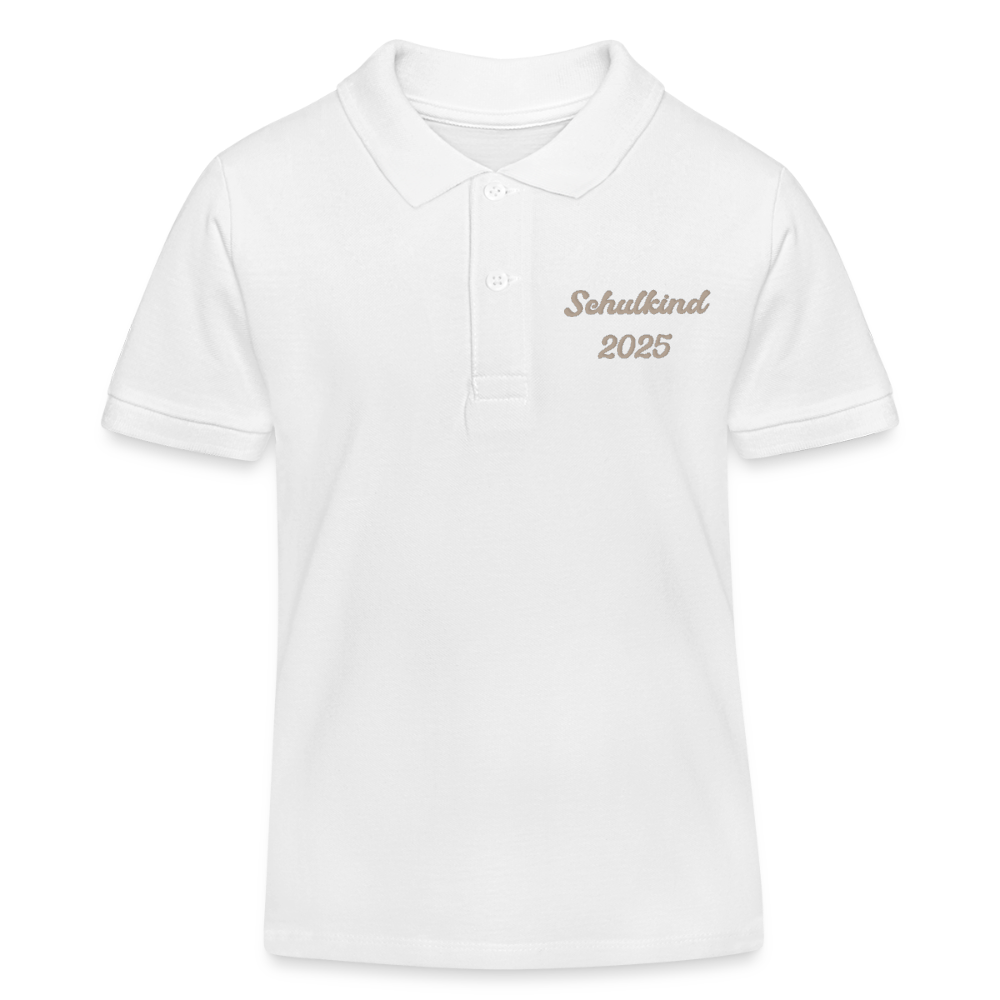 Bio Kinder Poloshirt "Schulkind 2025" - Weiß