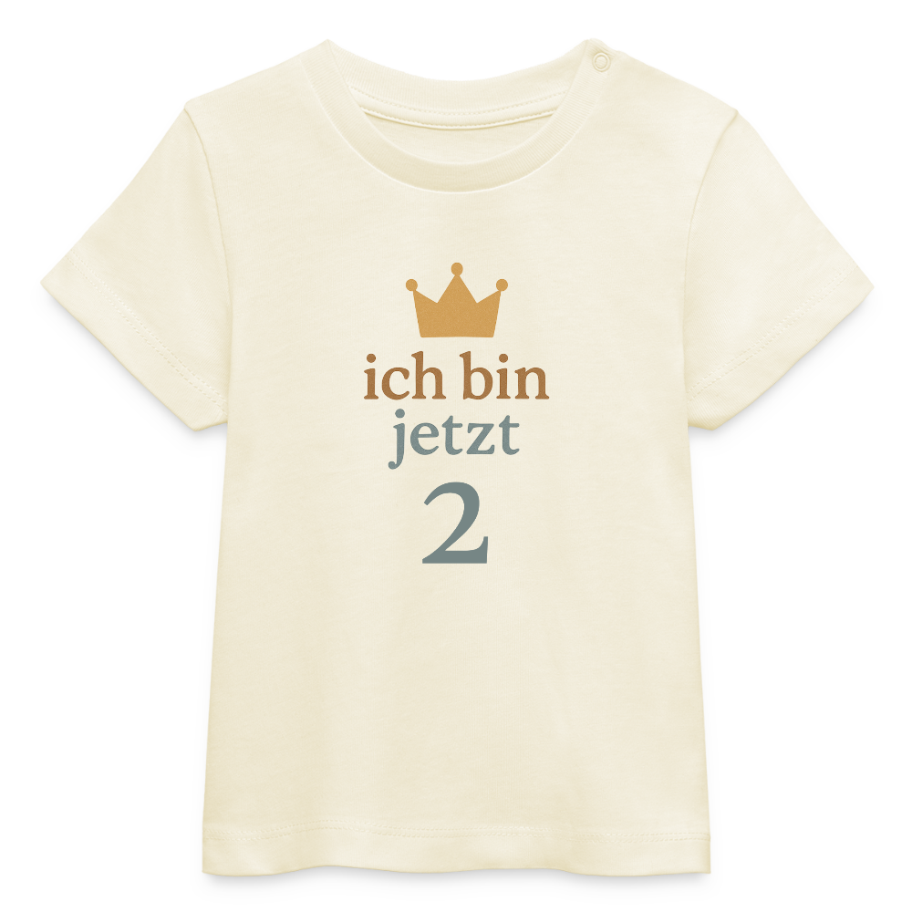 Bio Baby T-Shirt "ich bin jetzt zwei" - Weißgrau