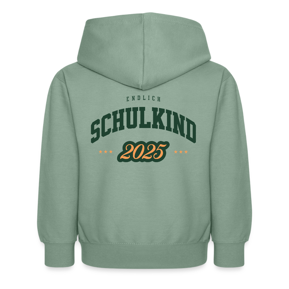 Kinder Kapuzenpullover "Endlich Schulkind 2025" - Graugrün