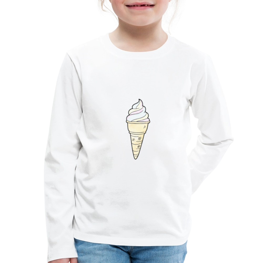 Kinder Langarmshirt "Softeis" - Weiß