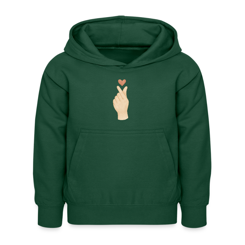 Kinder Kapuzenpullover "Herz" - Flaschengrün