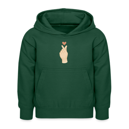 Kinder Kapuzenpullover "Herz" - Flaschengrün