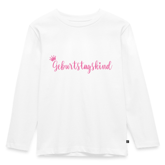 Kinder Langarmshirt "Geburtstagskind" - Weiß