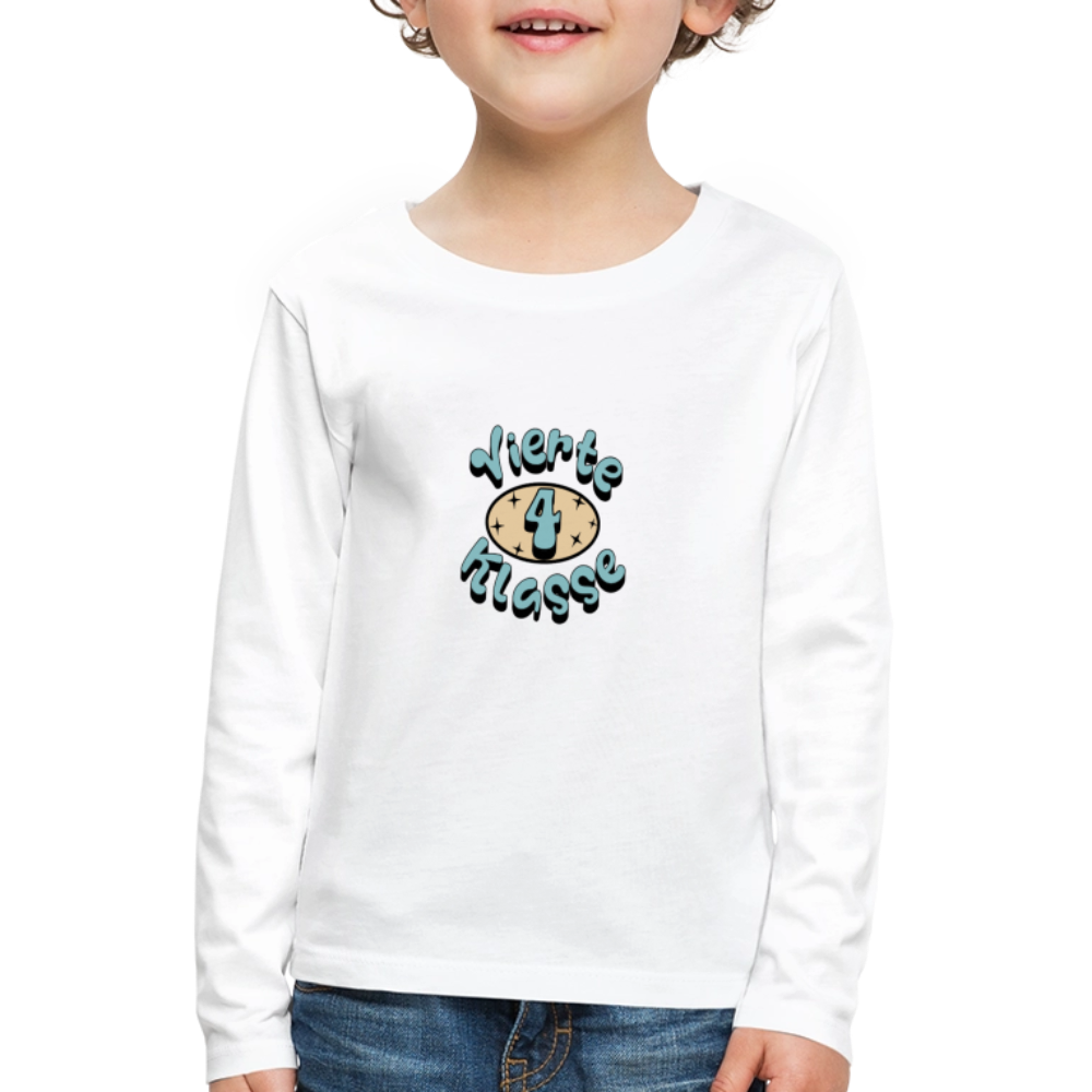 Kinder Langarmshirt "Vierte Klasse" - Weiß