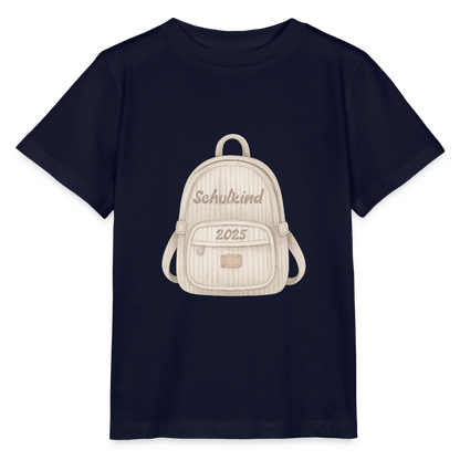 Bio Kinder T-Shirt "Schulkind 2025" - Navy
