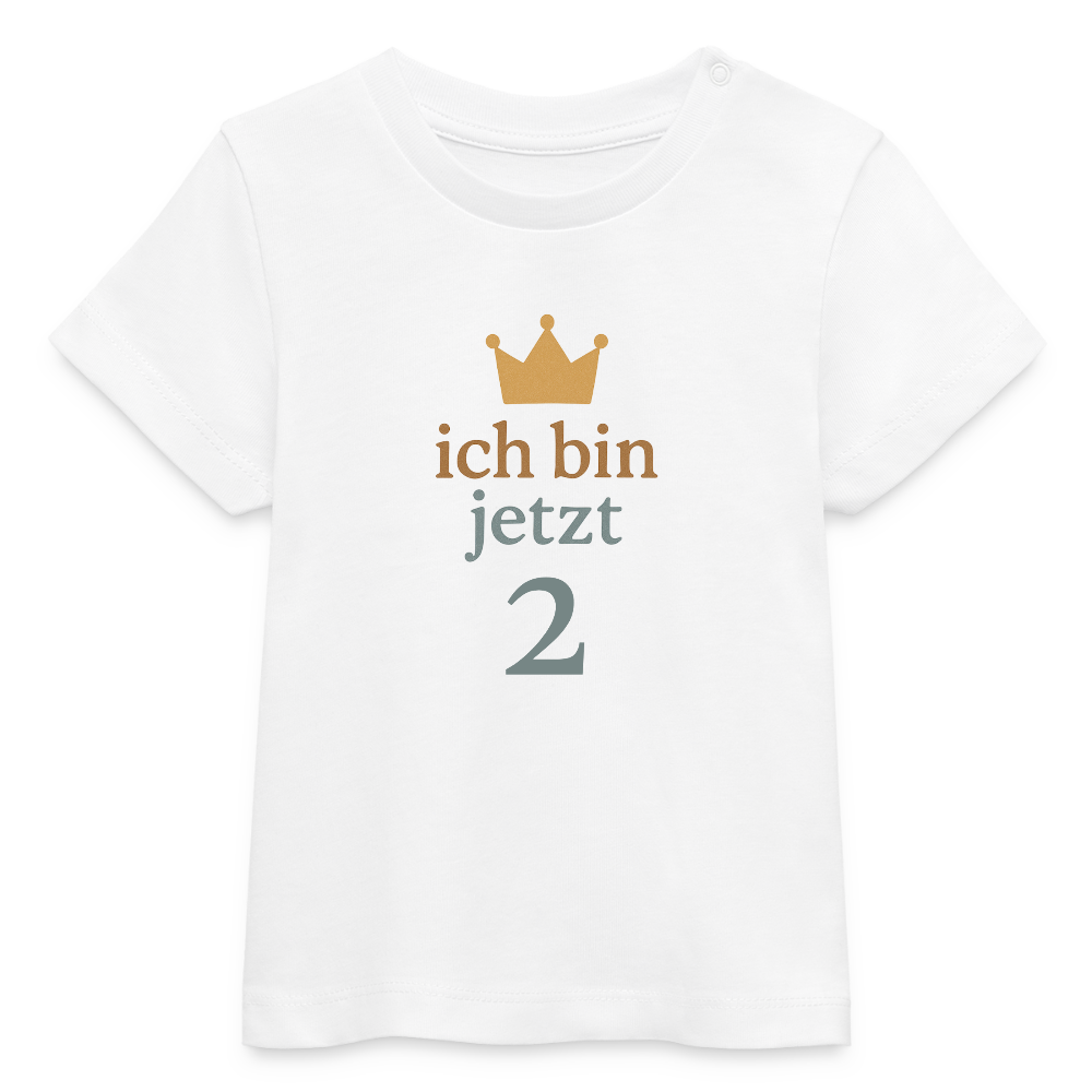 Bio Baby T-Shirt "ich bin jetzt zwei" - Weiß