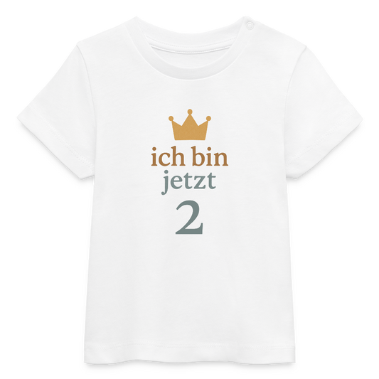 Bio Baby T-Shirt "ich bin jetzt zwei" - Weiß