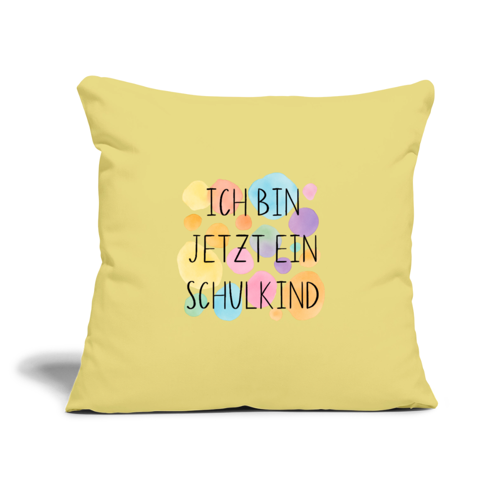 Sofakissen mit Füllung 44 x 44 cm "ich bin jetzt ein Schulkind" - Hellgelb