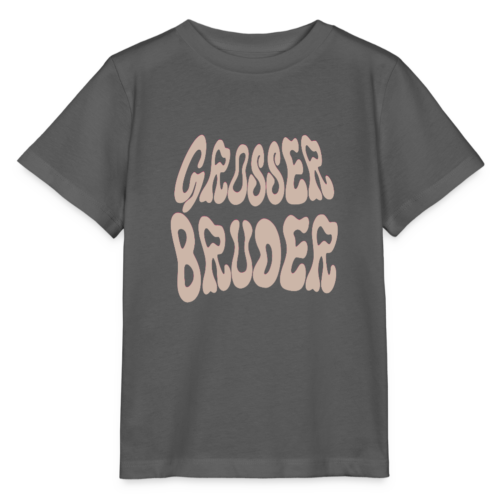 Bio Kinder T-Shirt "Grosser Bruder" - Anthrazit