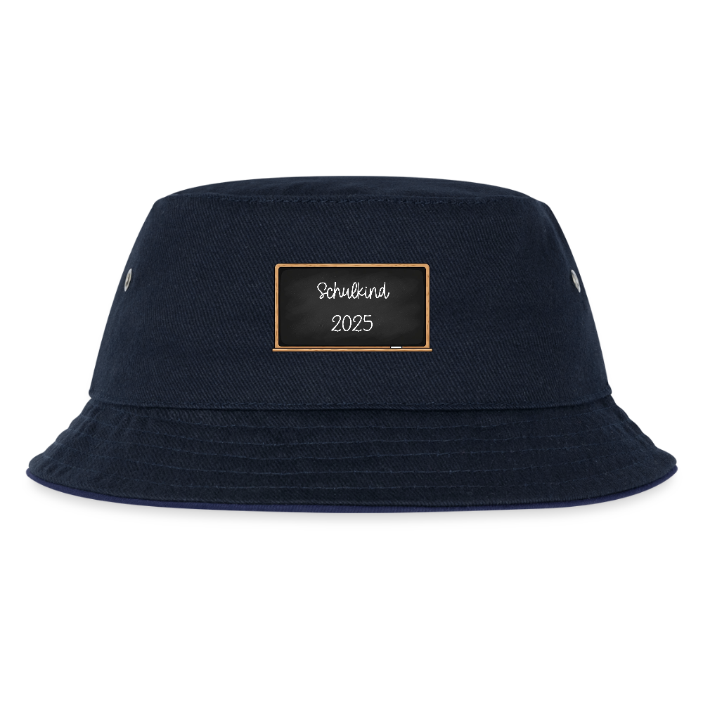Kinder Anglerhut "Schulkind 2025 Tafel" - navy/navy