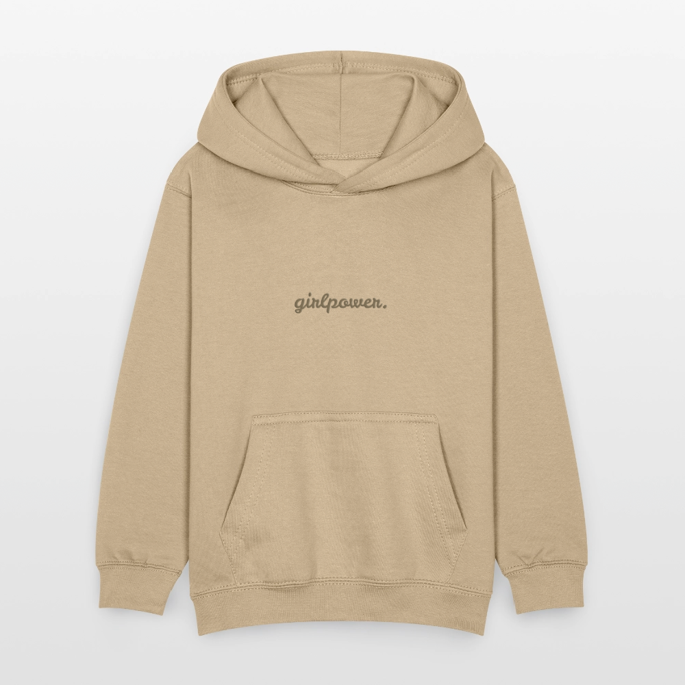 Kinder Kapuzenpullover "girlpower." - Sand