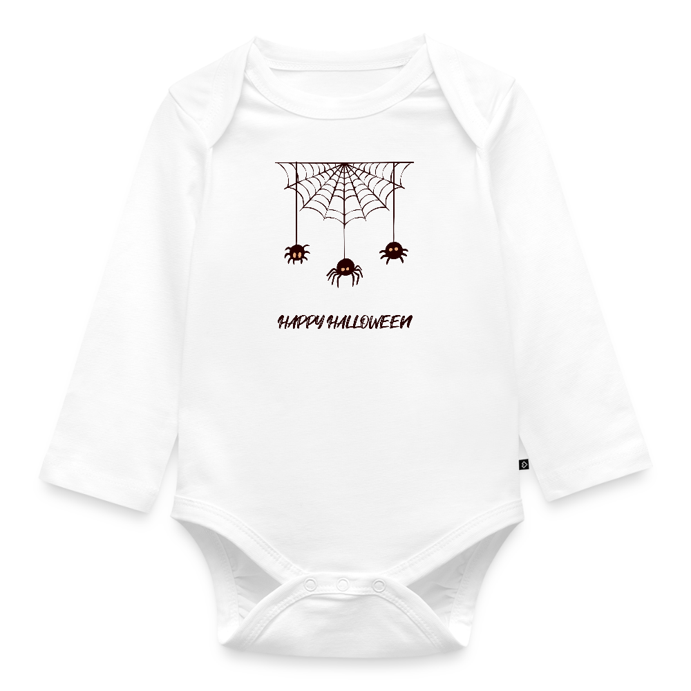 Bio Baby Langarm-Body "Spinnen" - Weiß
